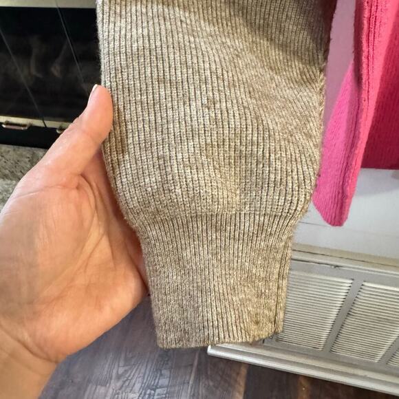 Free People Softly Structured Colorblock Oversized Turtleneck Sweater Medium - Picture 9 of 11